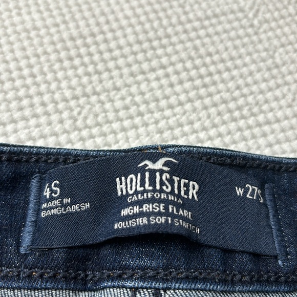 Hollister High Rise Flare Dark Wash Jeans with Stretch Jeans Size 4 Short (27 S) - Picture 5 of 12